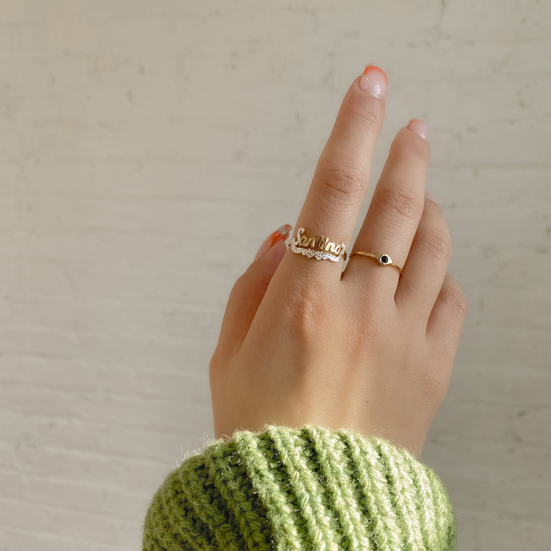The M Jewelers- The Mini Evil Eye Gem Stone Ring (Gold)