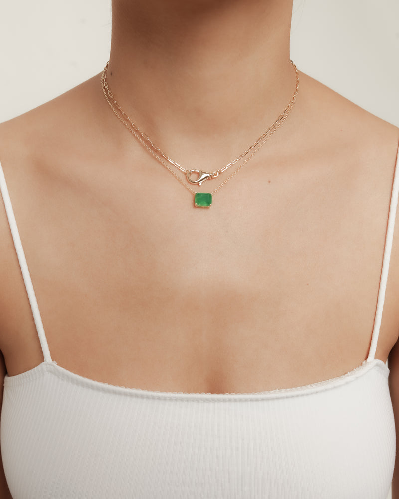 The M Jewelers- The Solitaire Emerald Necklace (Green)