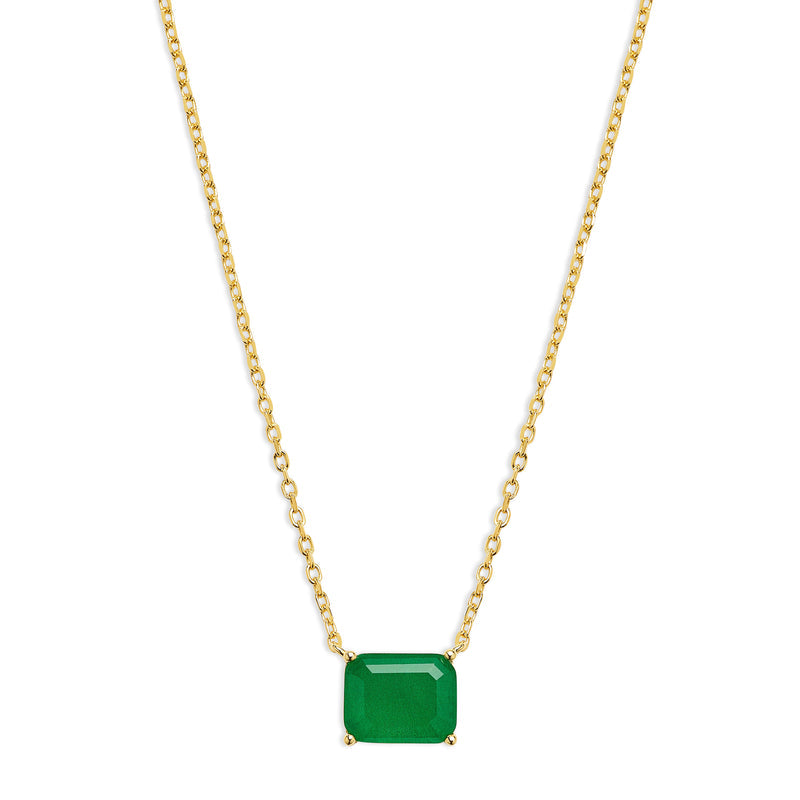 The M Jewelers- The Solitaire Emerald Necklace (Green)