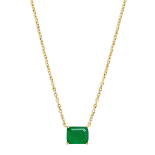 The M Jewelers- The Solitaire Emerald Necklace (Green)