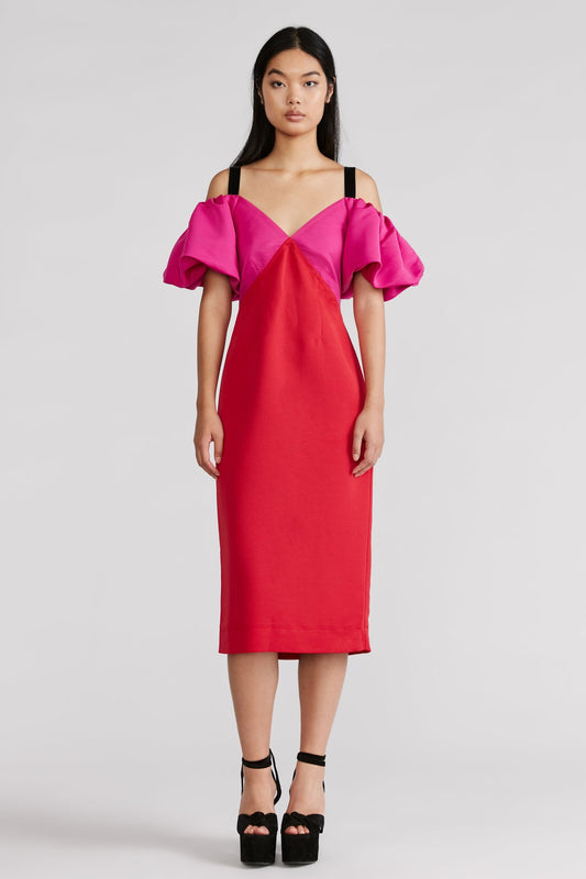 Zac Posen- Off Shoulder Midi Dress
