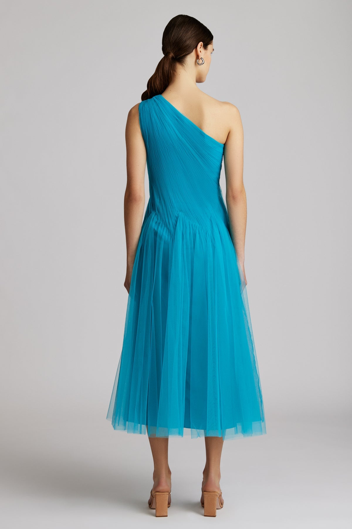 Zac Posen- One Shoulder Midi Tulle Dress