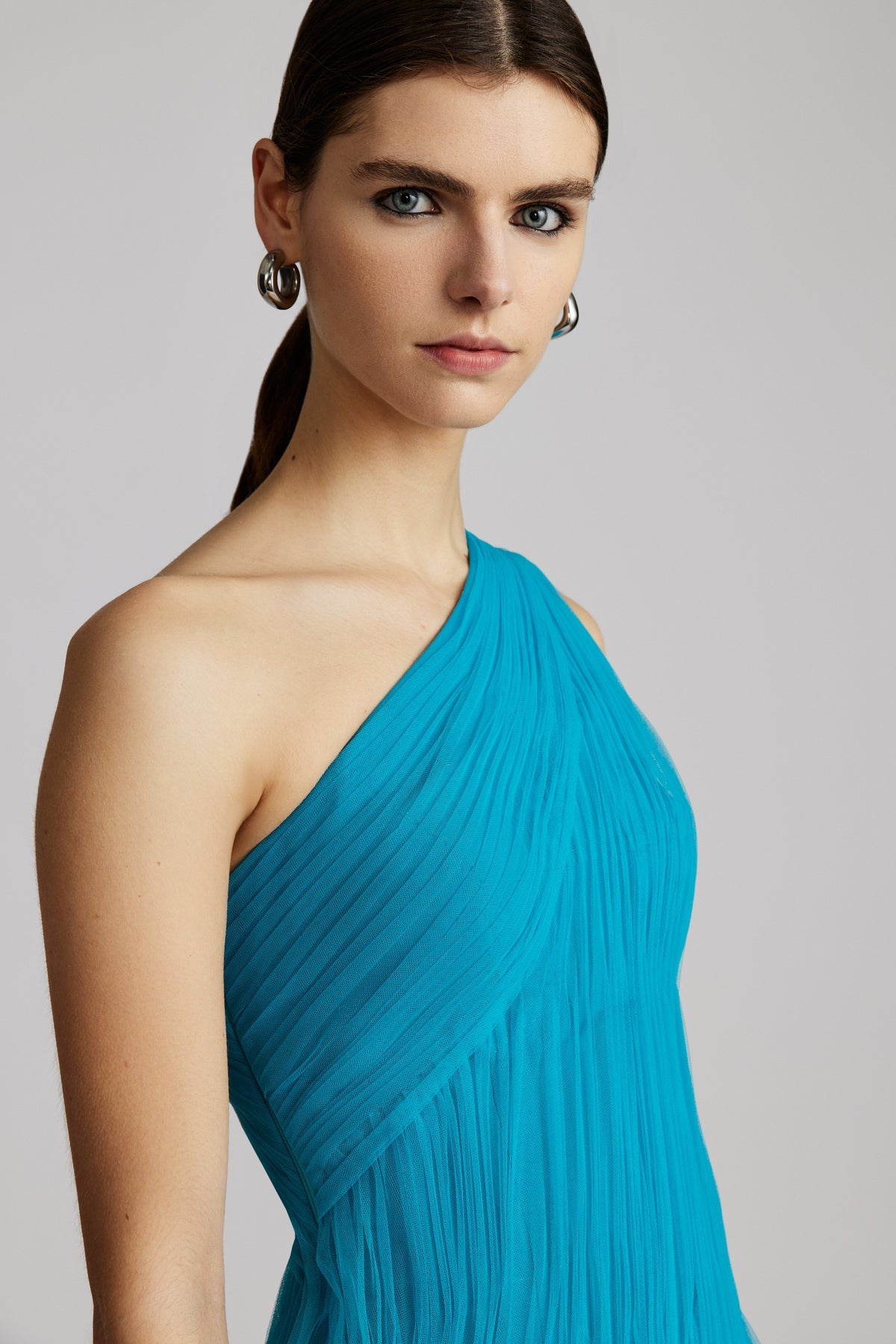 Zac Posen- One Shoulder Midi Tulle Dress