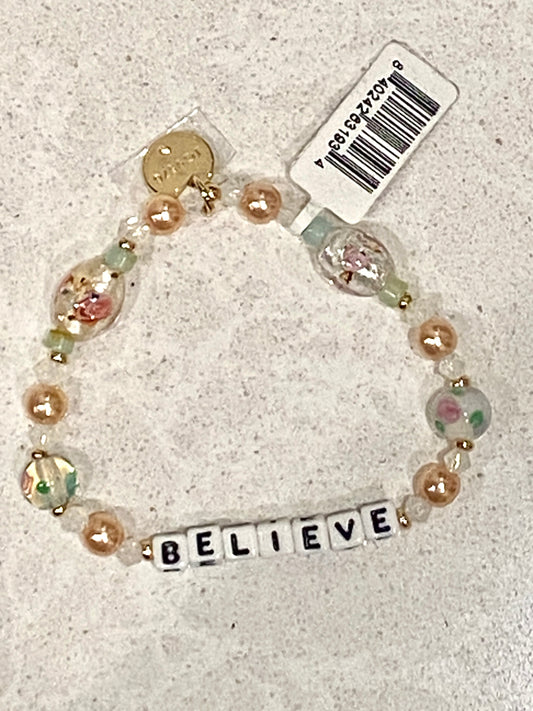 Little Words Project- Garden Party Bracelet- BELIEVE