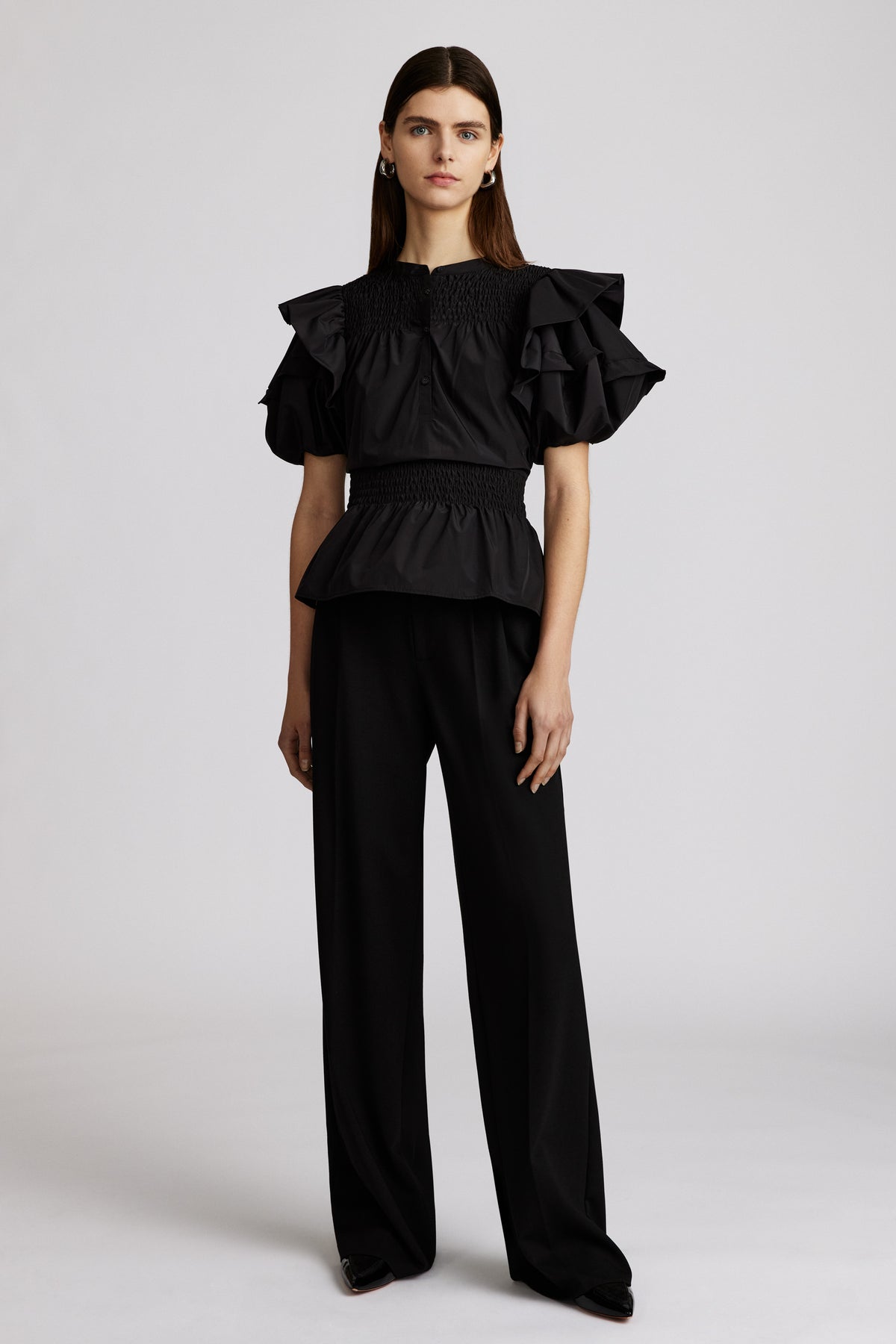 Zac Posen- Puff Sleeve Taffeta Top