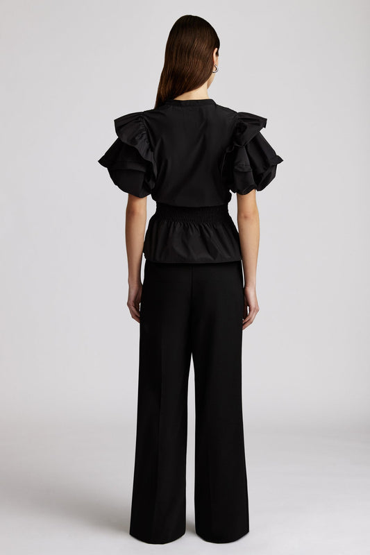 Zac Posen- Puff Sleeve Taffeta Top