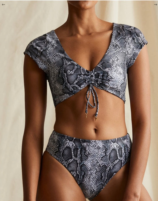 Onia- Mara Foil Snake Bikini Top