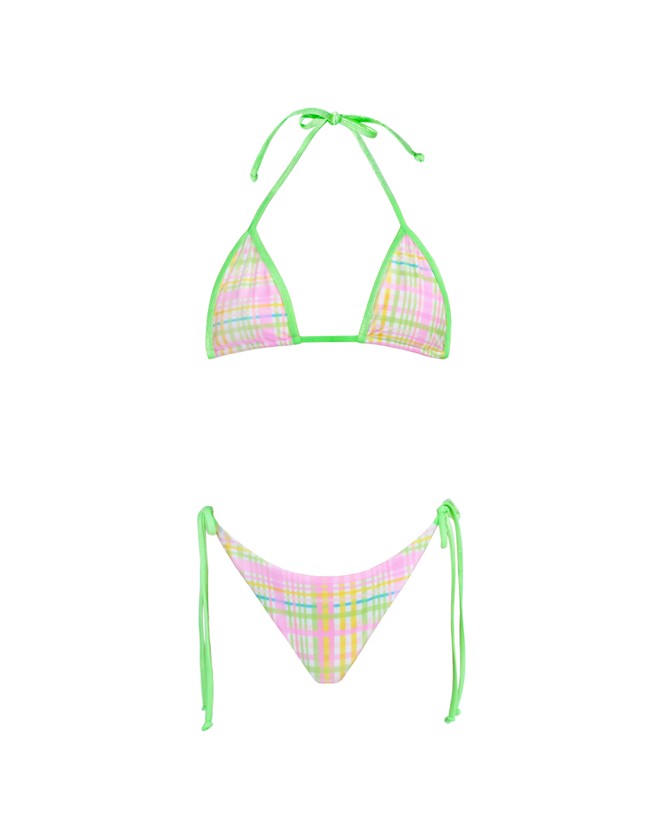 The Mighty Company- The Paradise Plaid Bikini Top