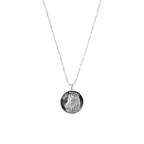 The M Jewelers- The St Michael Single Medal Necklace (Silver)