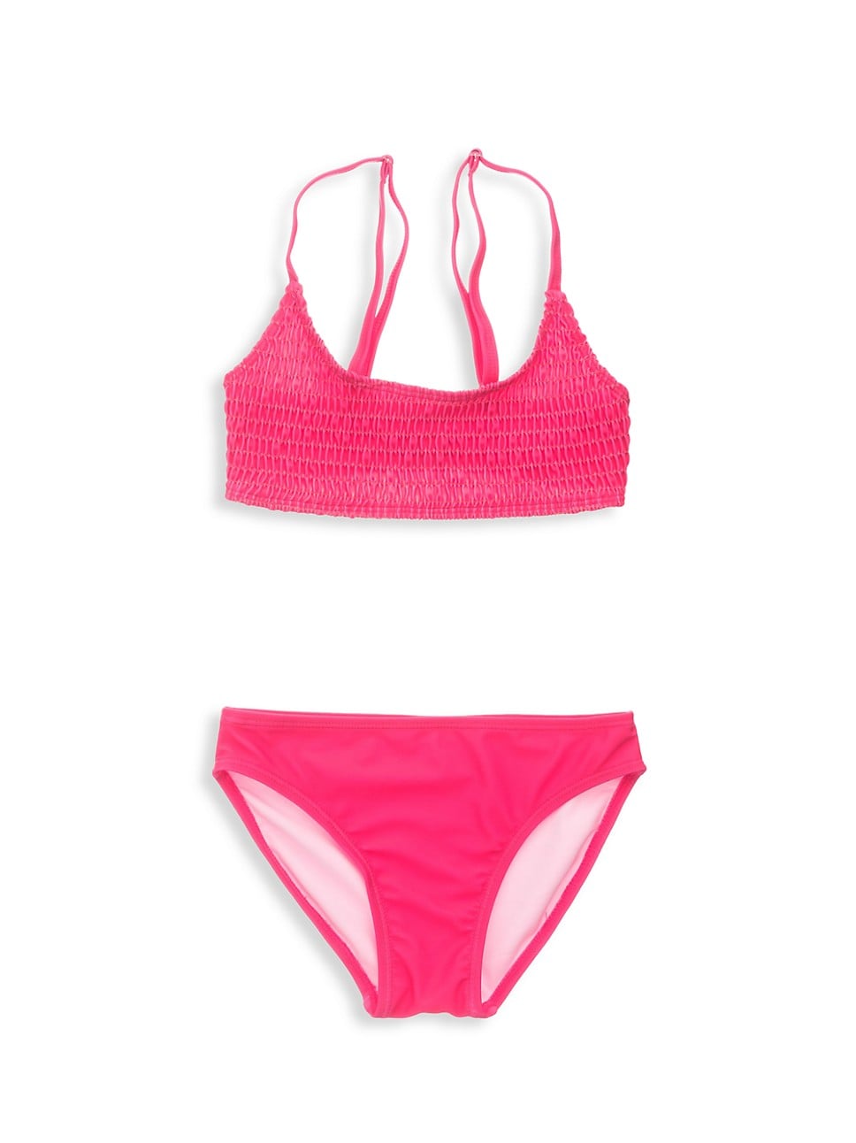 Snapper Rock- Lipstick Shirred Cropped Bikini