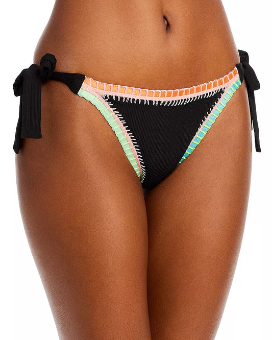 PQ Swim- Crochet Trim Tie Bikini Bottoms