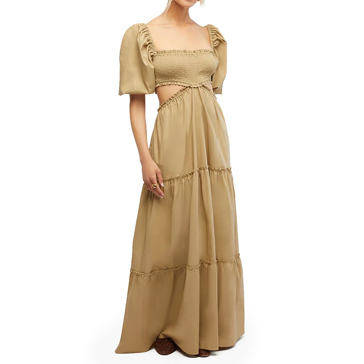 WeWoreWhat- Smocked Cut Out Maxi Dress
