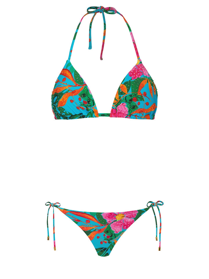PQ Swim- Embroidered Tie Bikini Bottom