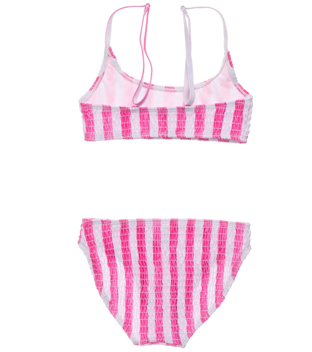 Snapper Rock- Fiesta Stripe Shirred Crop Bikini