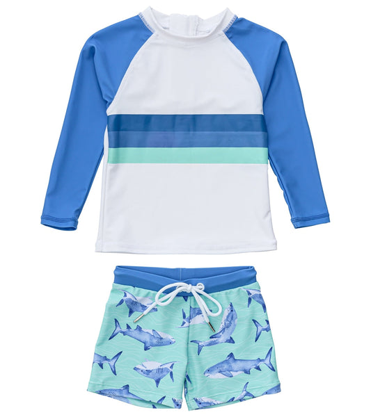 Snapper Rock- Minty Shark Long Sleeve Baby Set