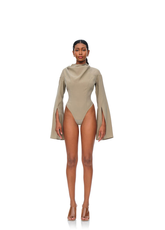 Andrea Iyamah- Kula Cowl Neck Bodysuit