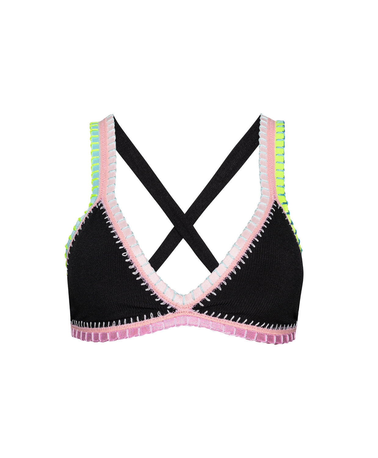 PQ Swim- Crochet Trim Bikini Top