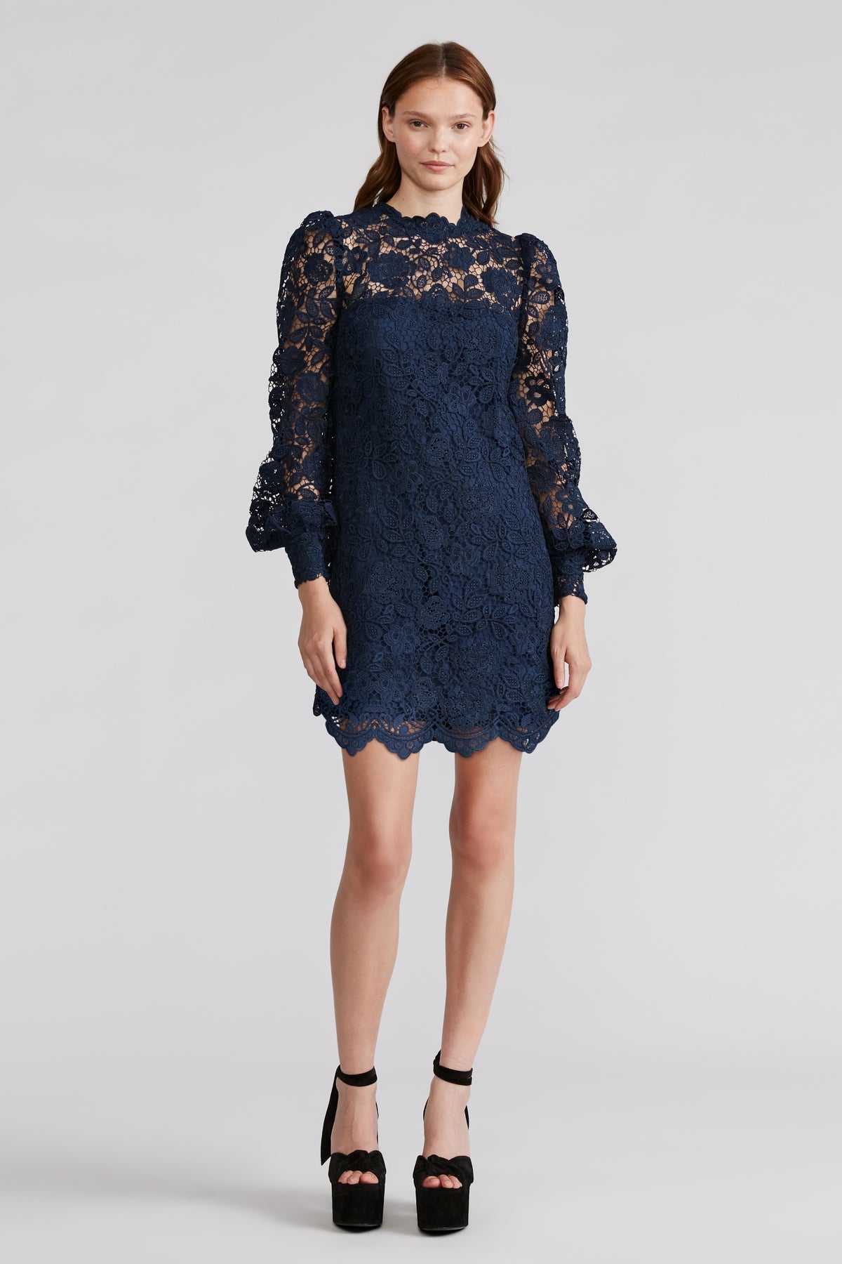 Zac Posen- Long Sleeve Guipure Lace Dress