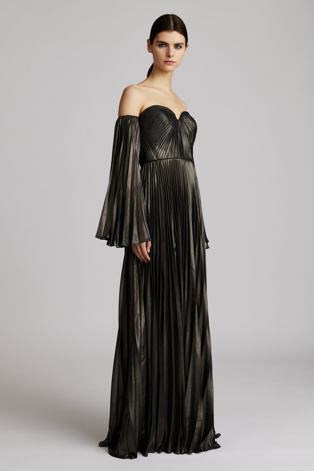 Zac Posen- Off Shoulder Pleated Gown