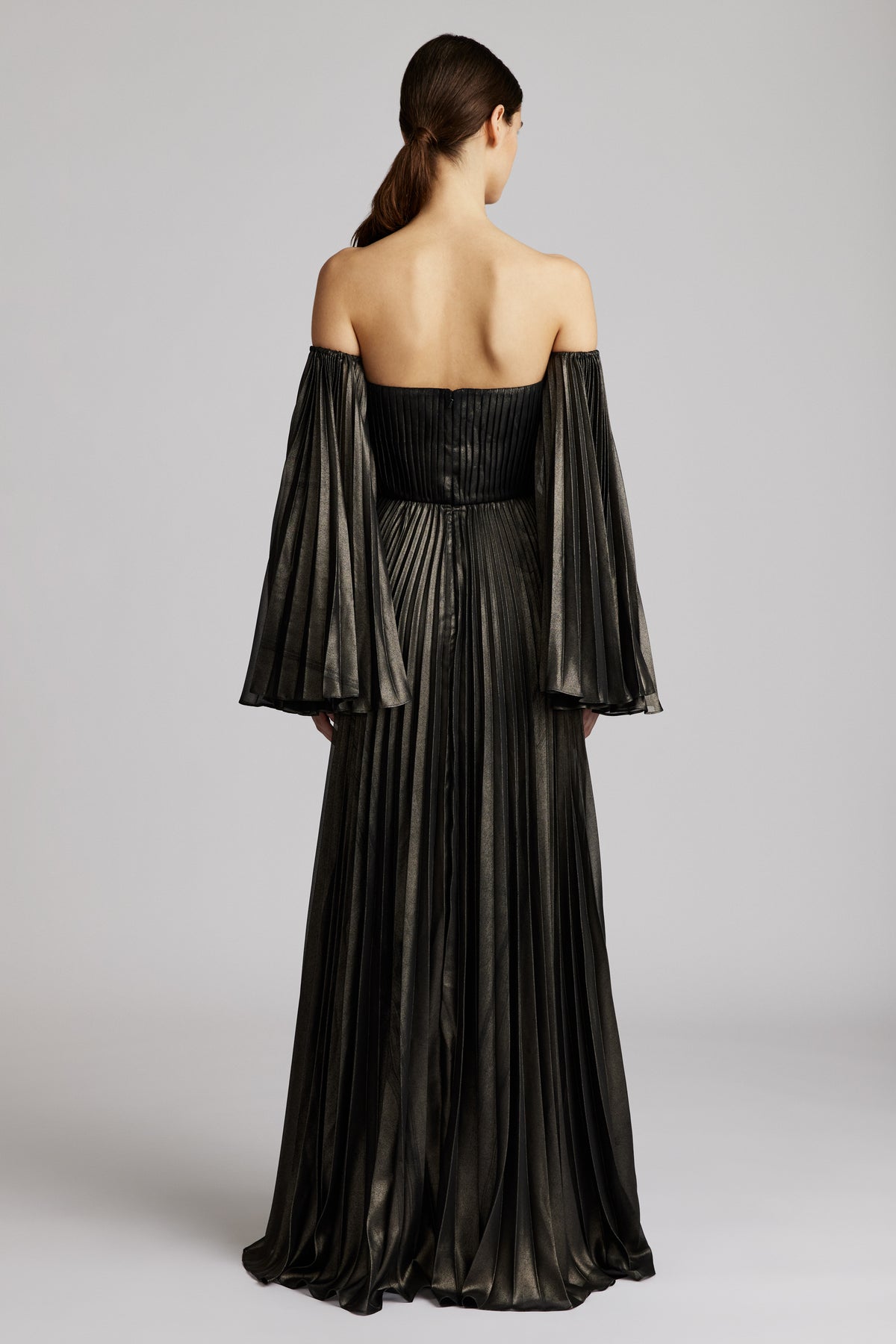 Zac Posen- Off Shoulder Pleated Gown