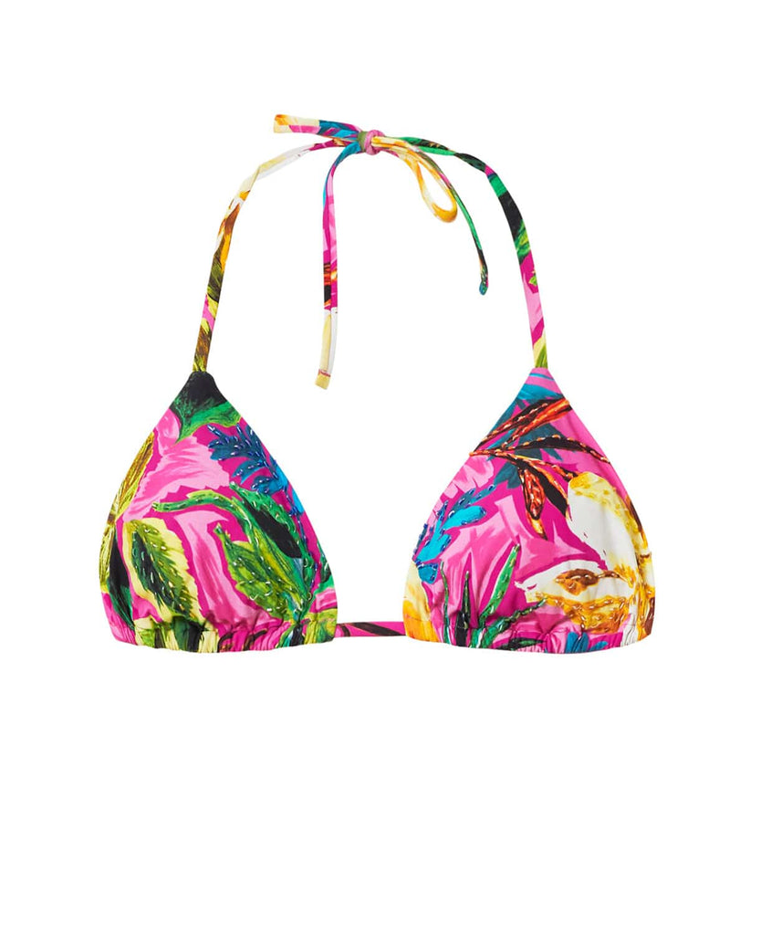 PQ Swim- Embroidered Tri Bikini Top
