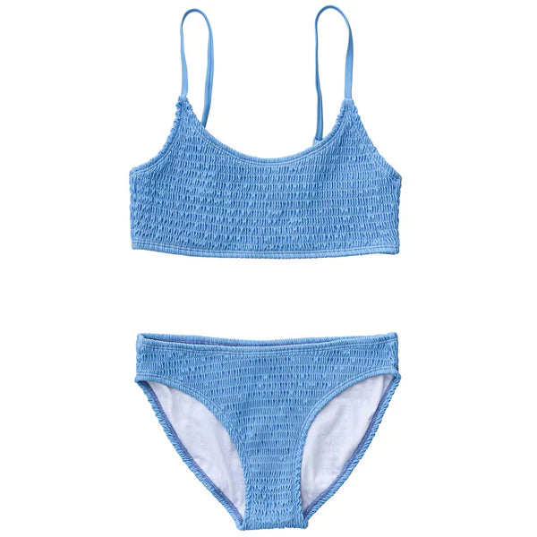 Snapper Rock- Powder Blue Shirred Bikini