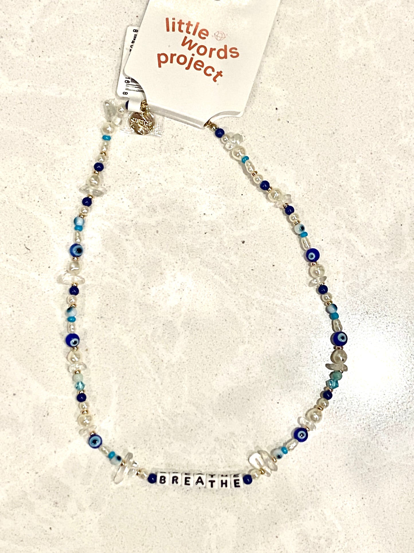 Little Words Project- Evil Eye Necklace- BREATHE