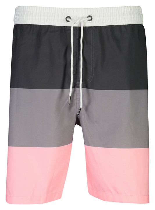 Snapper Rock- Mens Grey Pink Block Stripe Boardies