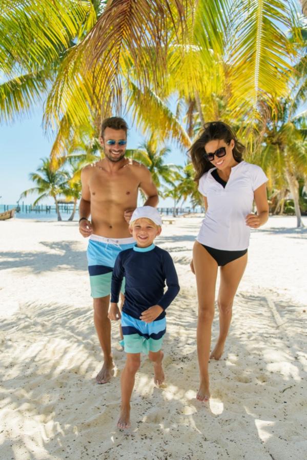 Snapper Rock- Mens Blue Mint Stripe Boardies