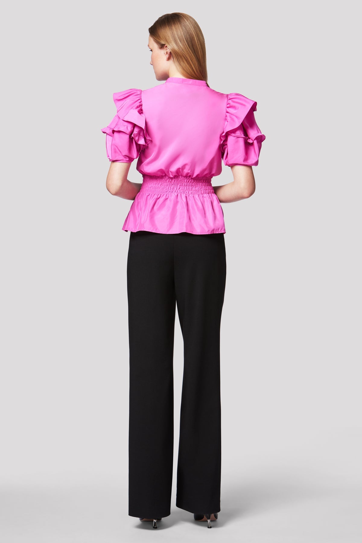 Zac Posen- Puff Sleeve Taffeta Top