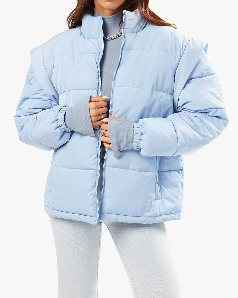 WeWoreWhat- Snap-Off Sleeve Puffer Jacket