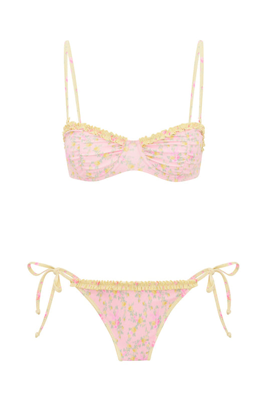 LoveShackFancy- Tallie Floral Bikini Top