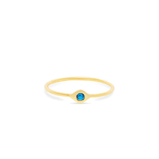 The M Jewelers- The Mini Evil Eye Gem Stone Ring (Gold)