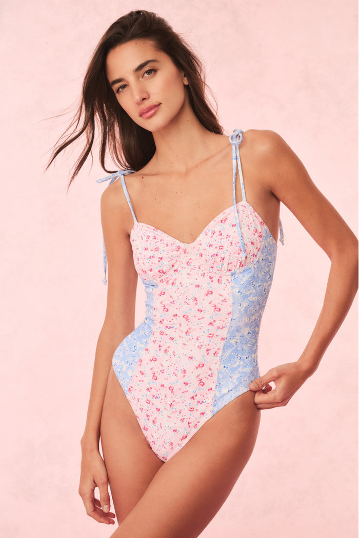 LoveShackFancy- Chamomile Floral One-Piece Suit