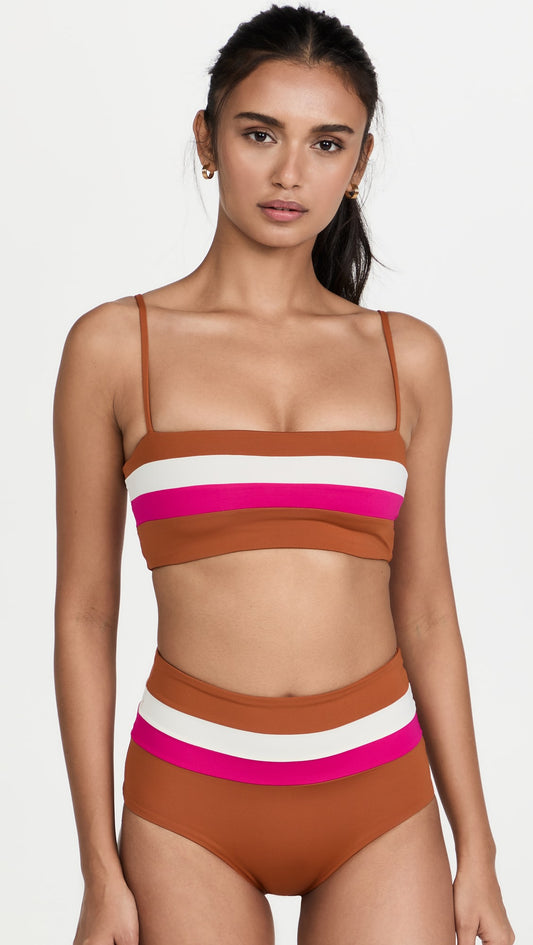 L*Space- Rebel Stripe Bikini Top