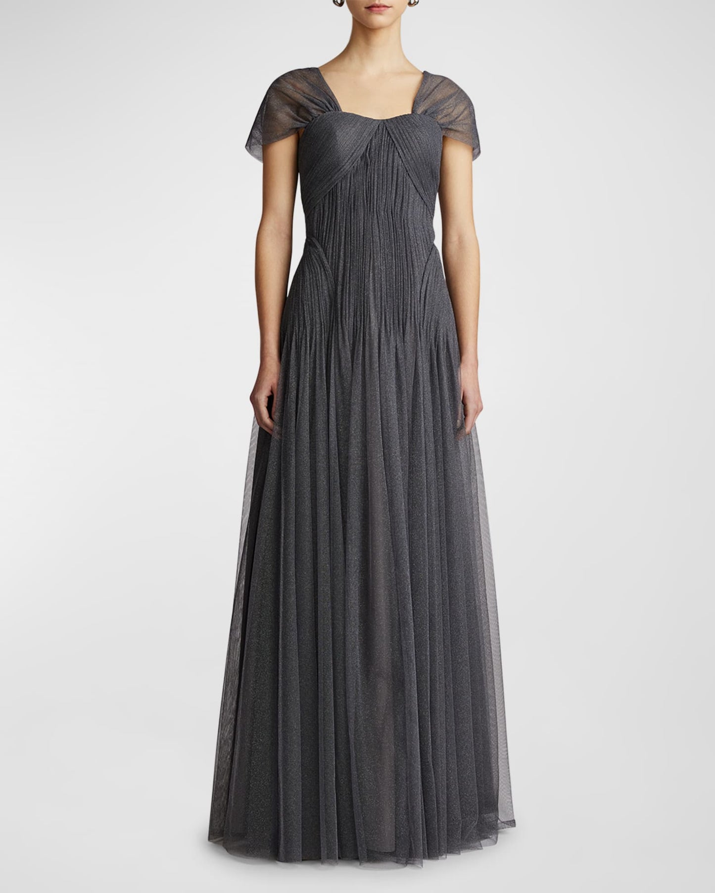 Zac Posen- Removable Cap Sleeve Tulle Gown