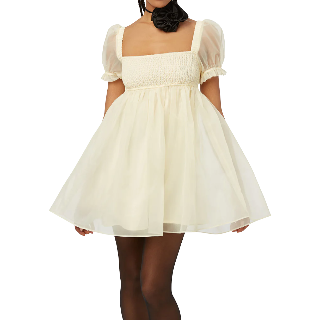 WeWoreWhat- Puff Sleeve Organza Mini Dress