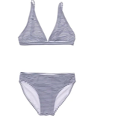 Snapper Rock- Navy & White Stripe Bra Style Bikini